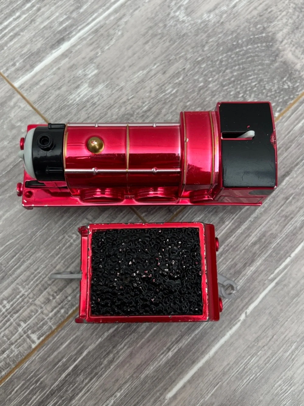 Metallic Motorized Trackmaster James and Tender - Thomas & Friends WORKS!